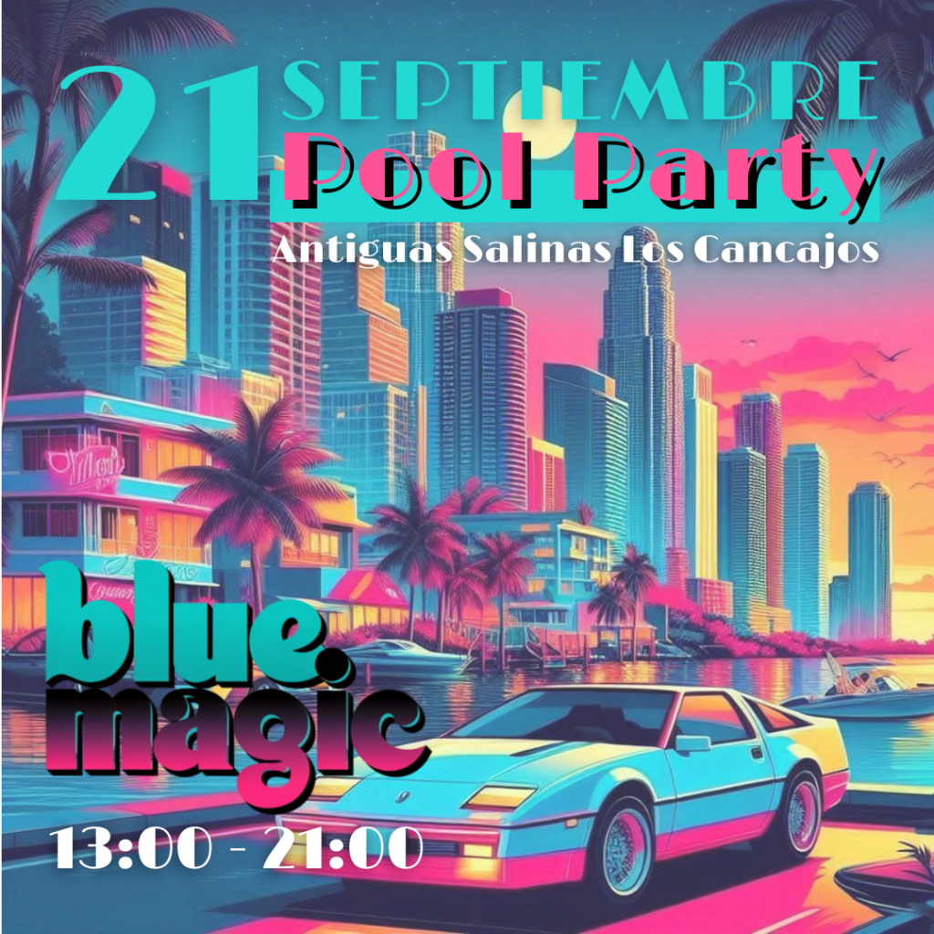 fiesta blue magic miami vice pool party los cancajos